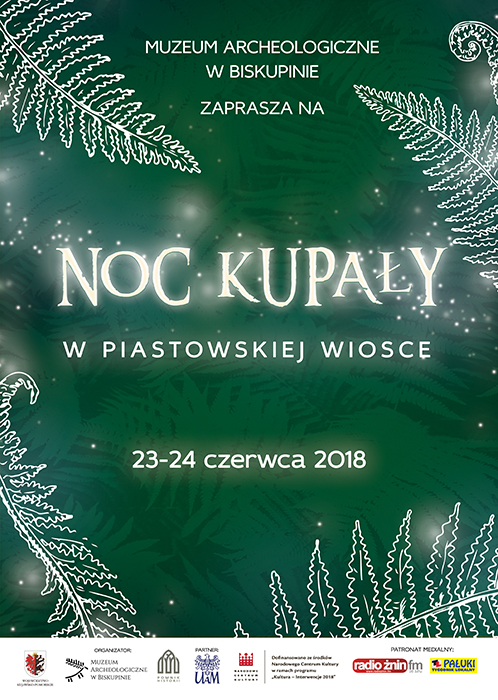 Plakat "Noc Kupały w wiosce piastowskiej"