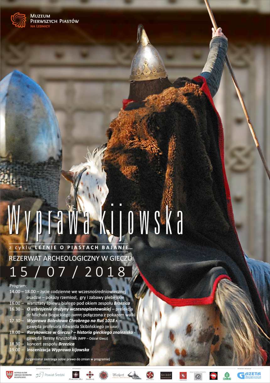 Plakat wydarzenia "Letnie o Piastach bajanie - Wyprawa kijowska"